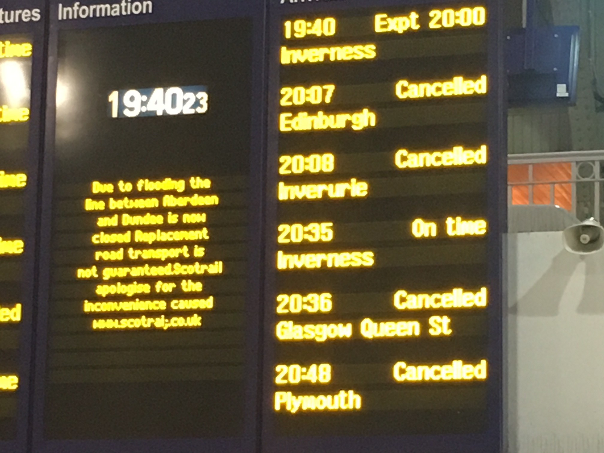 A number of trains to and from Aberdeen have been cancelled