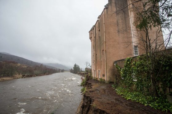 Abergeldie Castle was left dangerously close to the River Dee