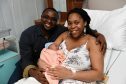 Clement and Zoe Ourega Ejebu with baby boy Ewoma-Zino Daniel Ejebu. Picture by Kenny Elrick