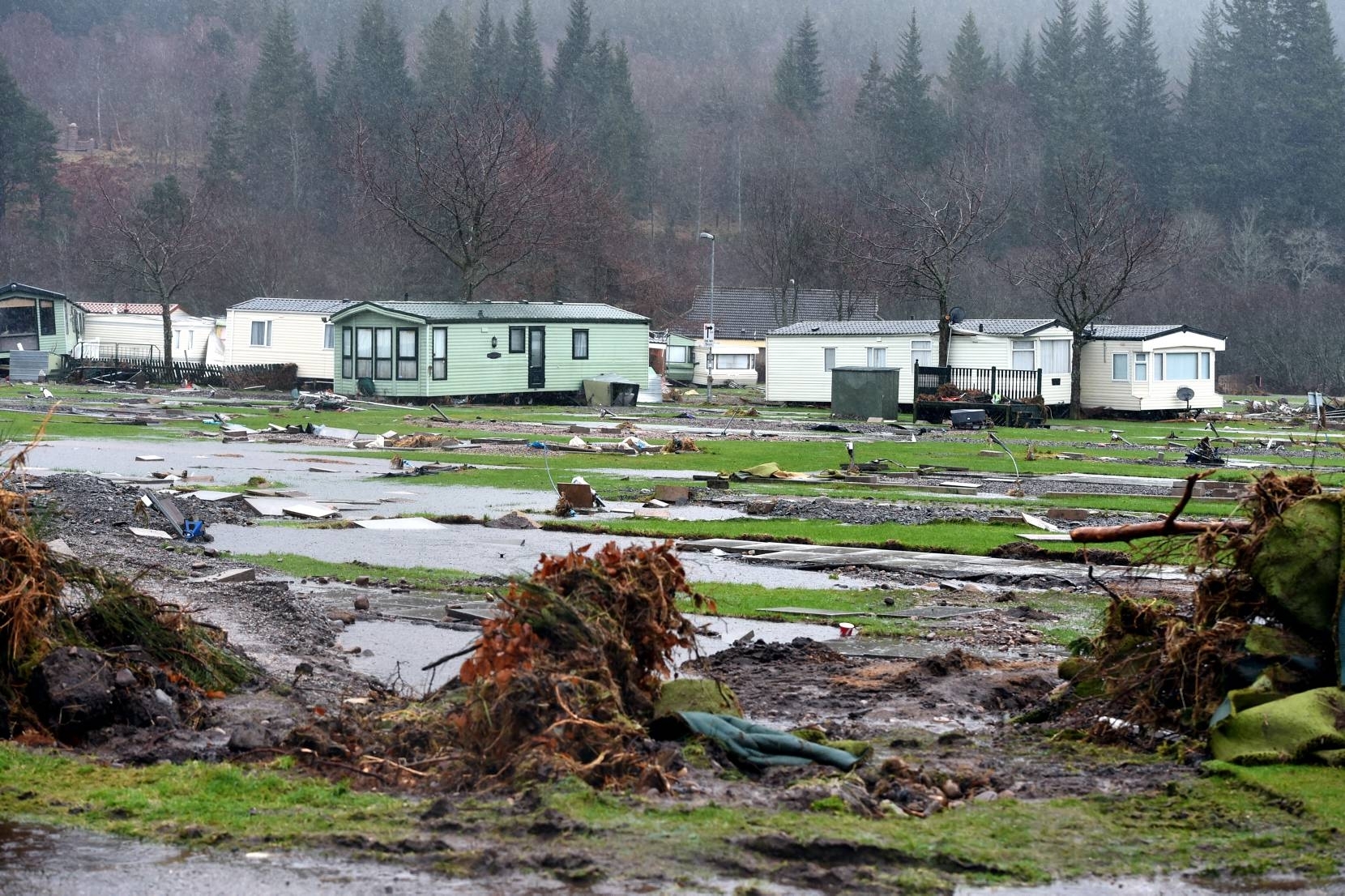 Flooding in Ballater. The caravan park. Picture by Jim Irvine 7-1-16