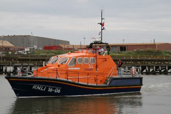 The RNLI Peterhead Relief Tamar Lifeboat ‘Frank & Anne Wilkinson’ was launched on Sunday