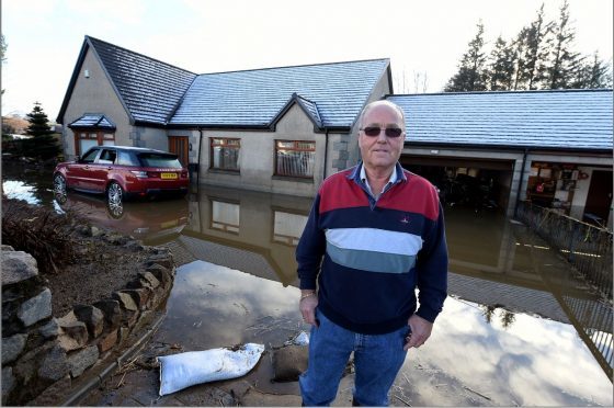 Flooding in Inverurie: The house of Derek McKay in Port Elphinstone, Inverurie. 
Picture by Jim Irvine