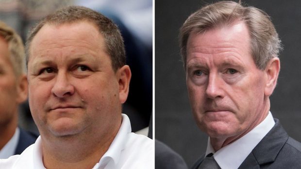Sports Direct owner Mike Ashley, left, and Rangers FC chairman Dave King are embroiled in a legal battle