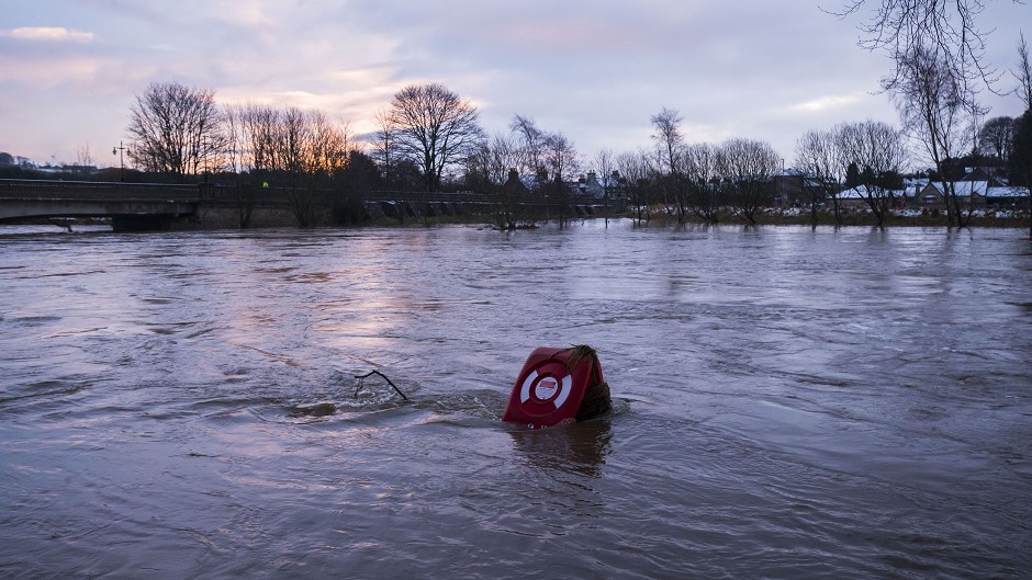 The River Don flooded in several places, including in Aberdeen city