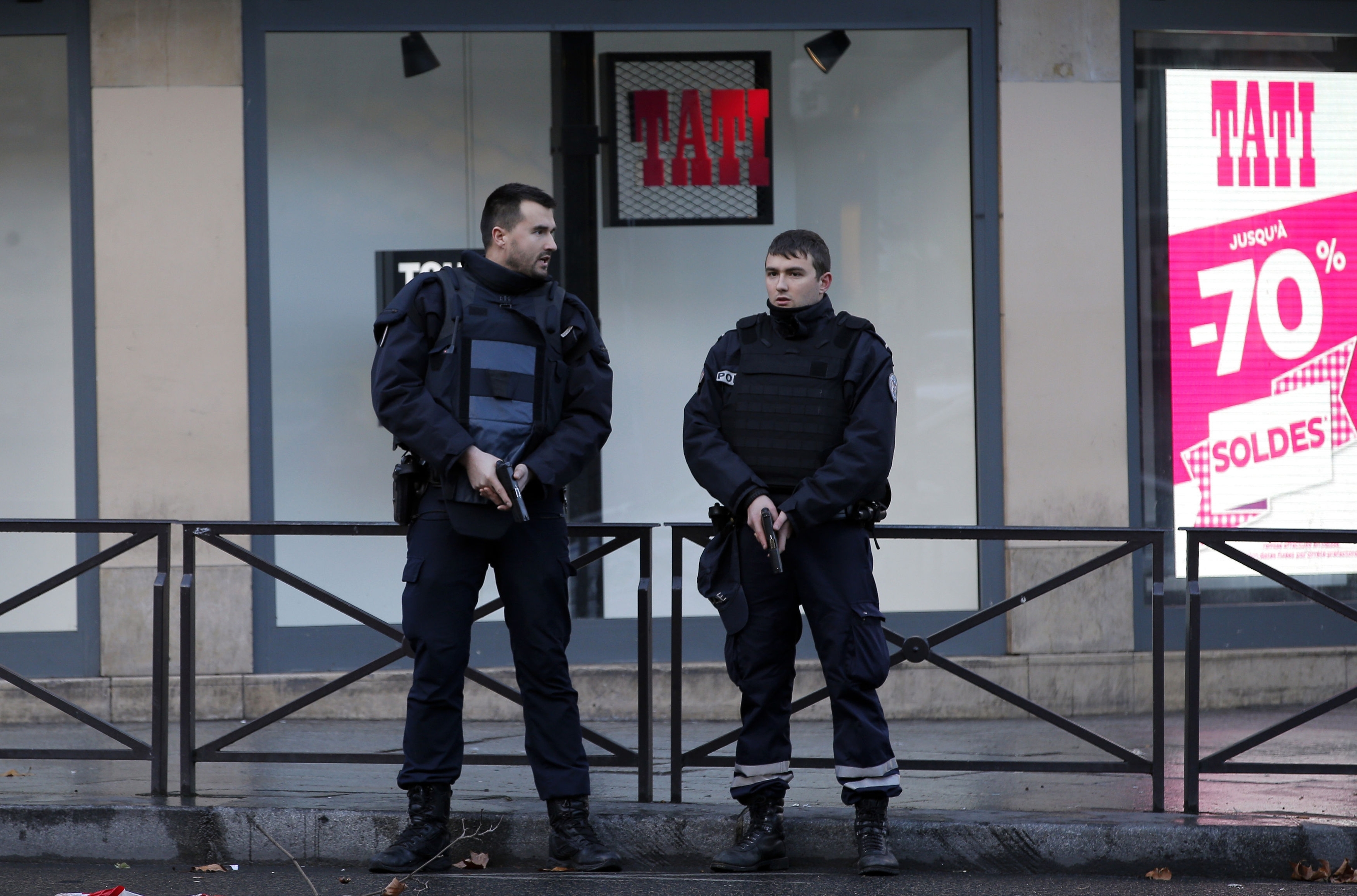 A fatal shooting which took place at a police station in Paris, 