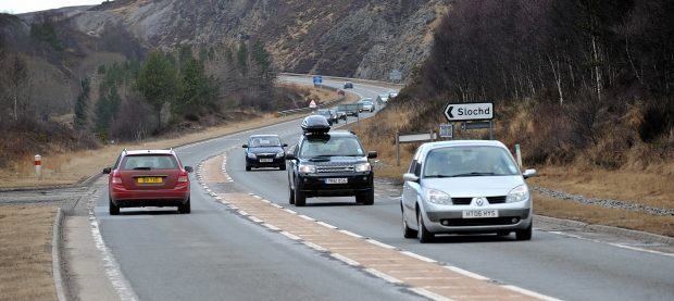 Traffic was slowing on the A9 at Slochd.