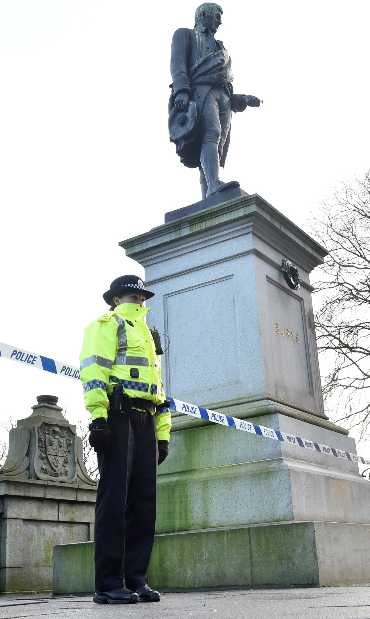 Police and forensic officers attend Union Terrace Gardens. 