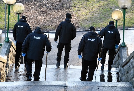 Police officers search Union Terrace Gardens