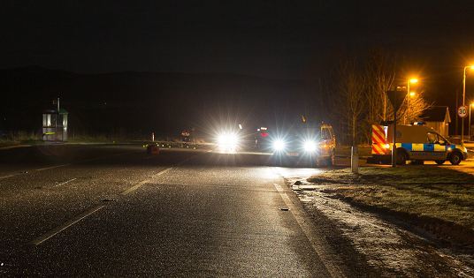 The scene of the crash on the A96