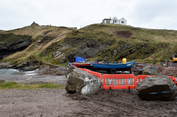 Boulders and barriers at Cove Harbour are stopping fishermen parking their boats.