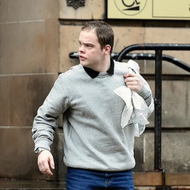 Andrew Hogg leaving Elgin Sheriff Court. Picture by Gordon Lennox