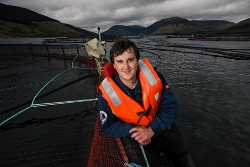Stuart Simon, a senior marine operative at the Scottish Salmon Company
