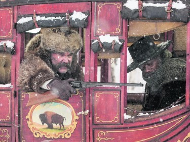 Undated Film Still Handout from THE HATEFUL EIGHT. Pictured:   SAMUEL L. JACKSON and KURT RUSSELL. See PA Feature FILM Reviews. Picture credit should read: PA Photo/The Weinstein Company. WARNING: This picture must only be used to accompany PA Feature FILM Reviews.