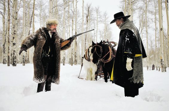 Kurt Russell, left, and Samuel L. Jackson in Quentin Tarantino’s The Hateful Eight