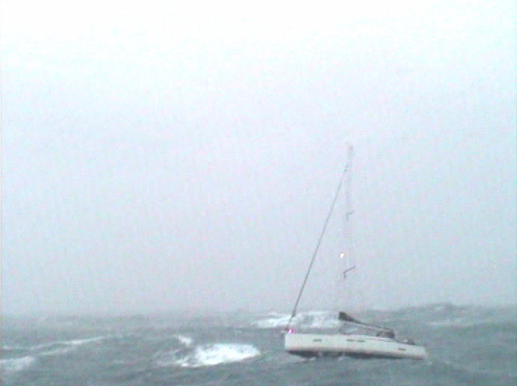 The yacht crashed on rocks off the Scottish coast