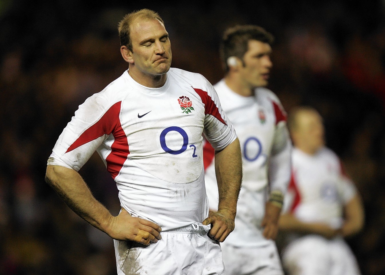 England's Lawrence Dallaglio left deflated after defeat at the hands of Scotland 