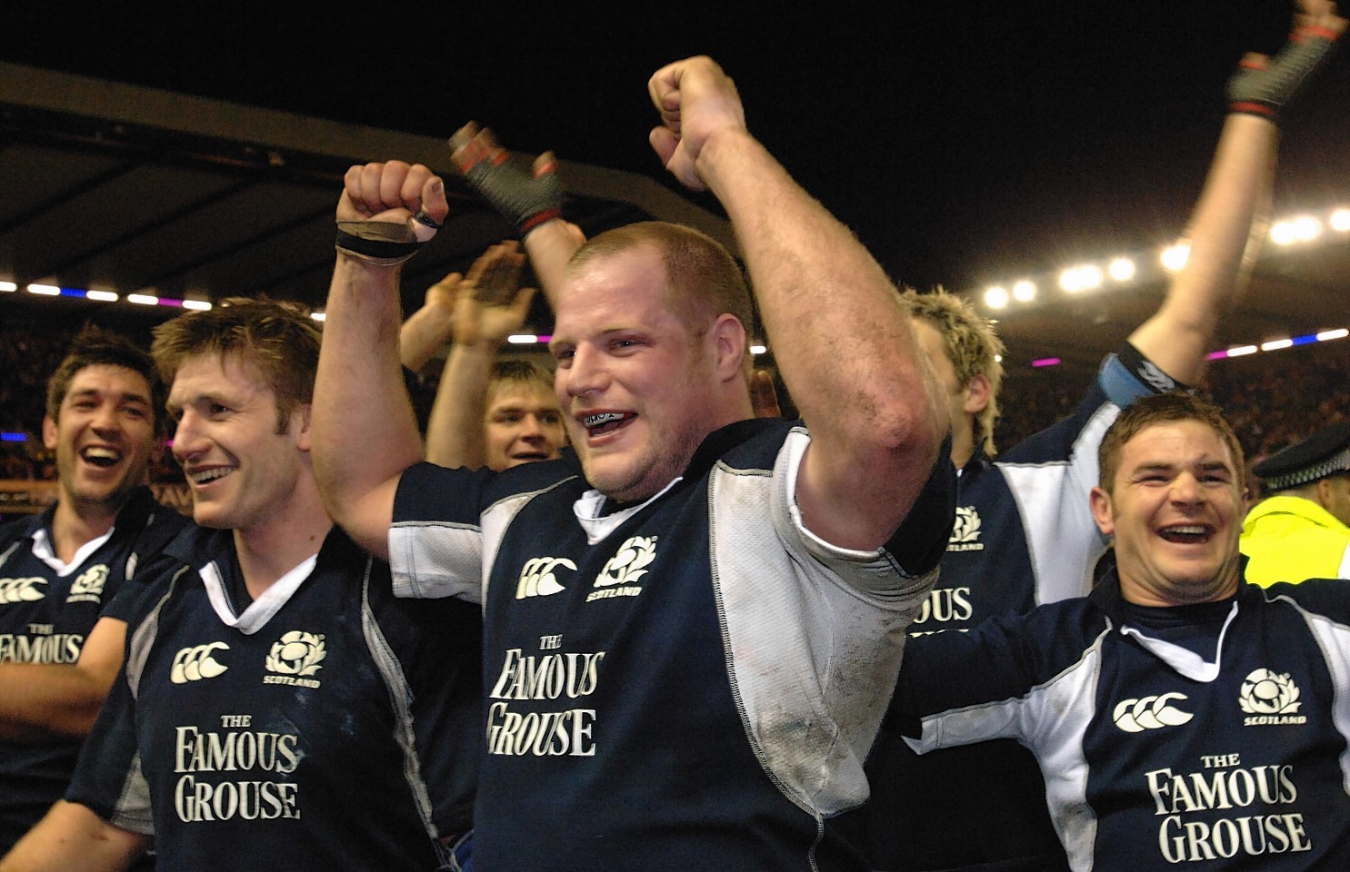 Scotland prop, Craig Smith, celebrates the 2006 victory over England