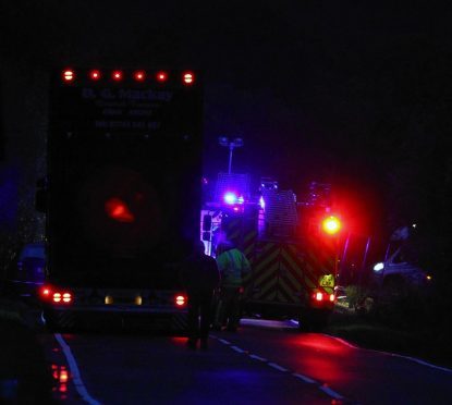 The scene of the crash on the A85