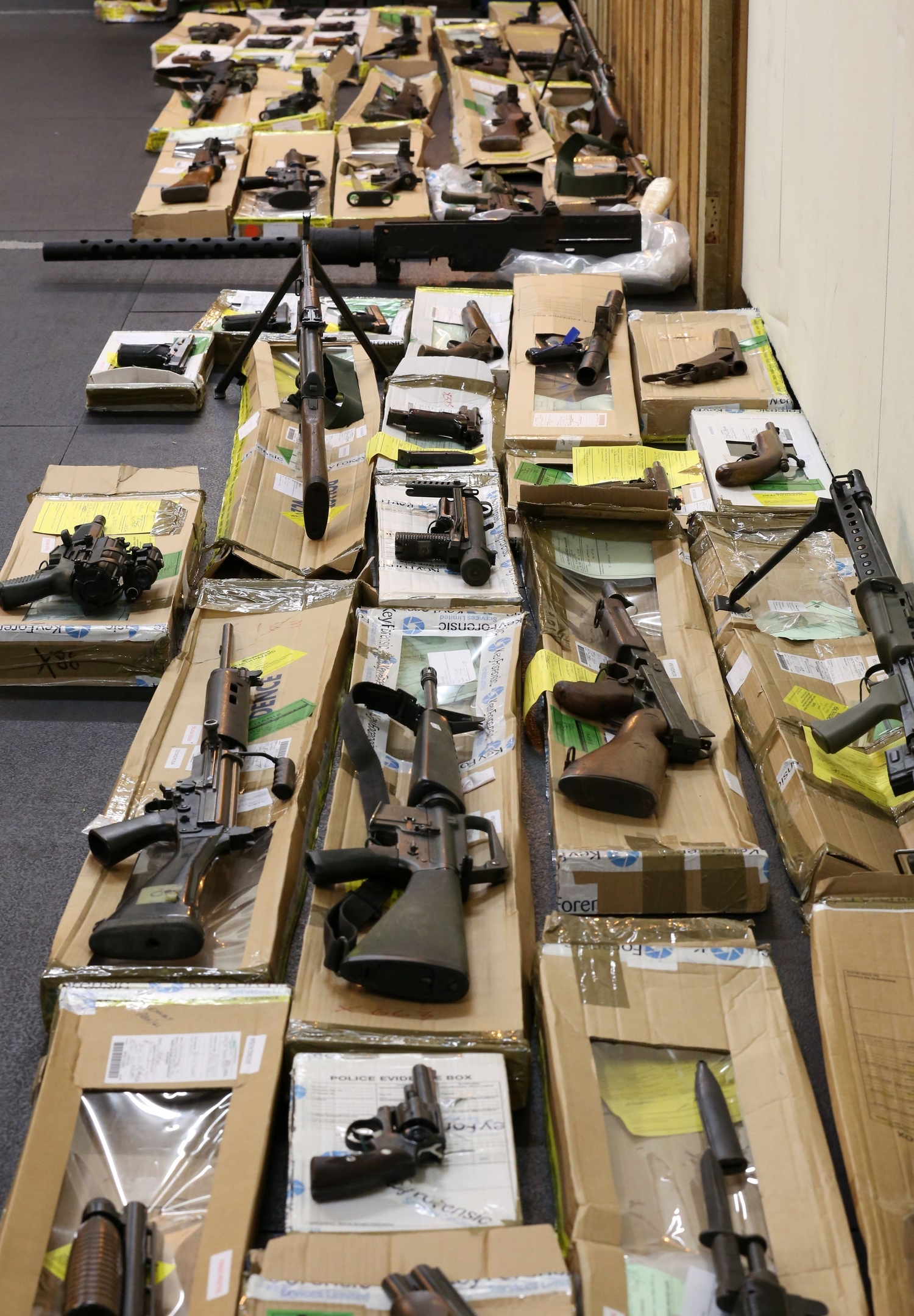 Firearms on display at Suffolk Police Headquarters 