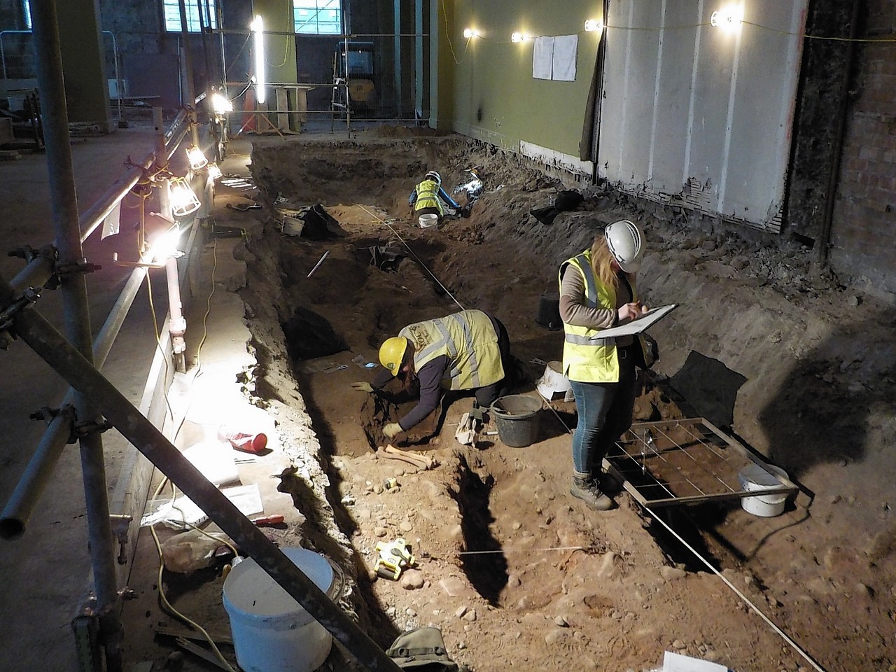 The excavation as it happened under Aberdeen Art Gallery