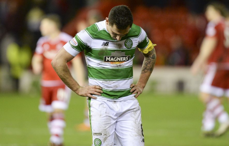 Dejection for Celtic captain Scott Brown at full-time