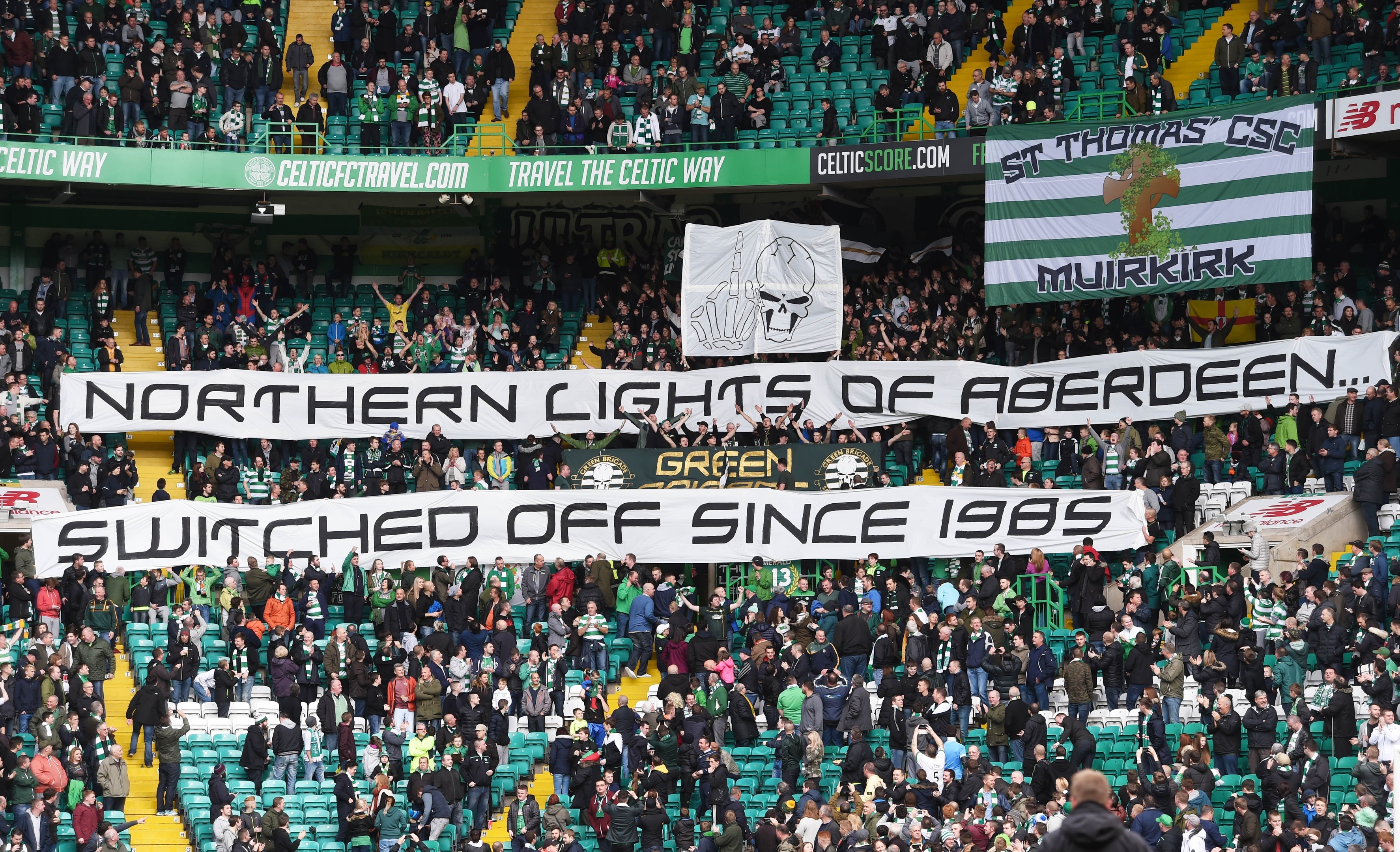 Celtic banner earlier in the season