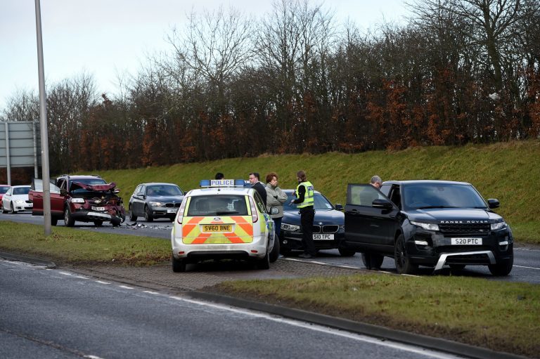 Major Aberdeen road blocked after four car crash Press and Journal