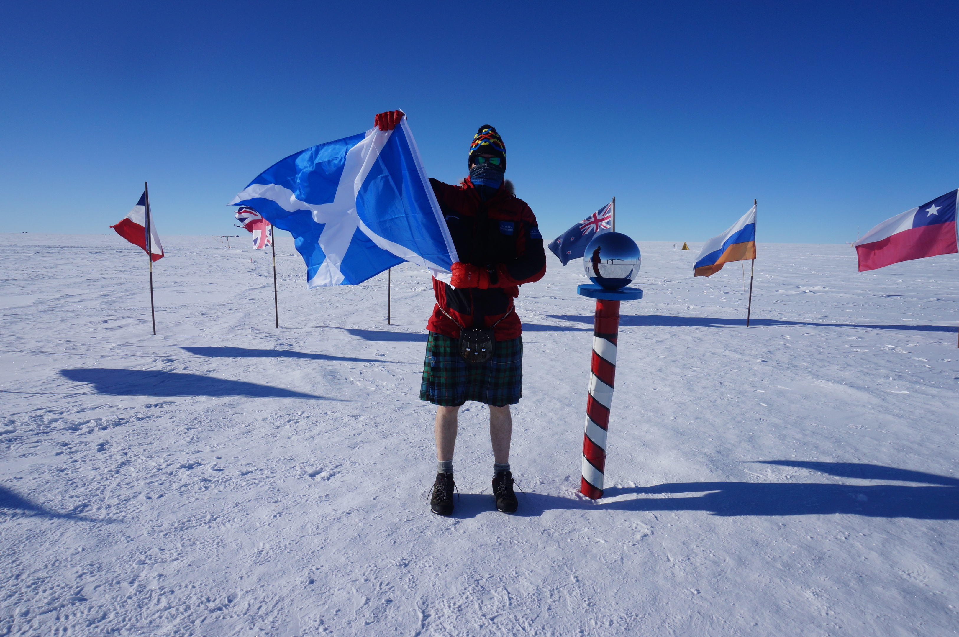 Luke Robertson at the South Pole