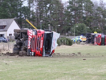 FIRE ENGINES WHICH CRASHED OFF THE ROAD AT CULLODEN NEAR INVERNESS AFTER SKIDDING ON BLACK ICE...SEE STORY DAVID LOVE COPYLINE...PIC PETER JOLLY