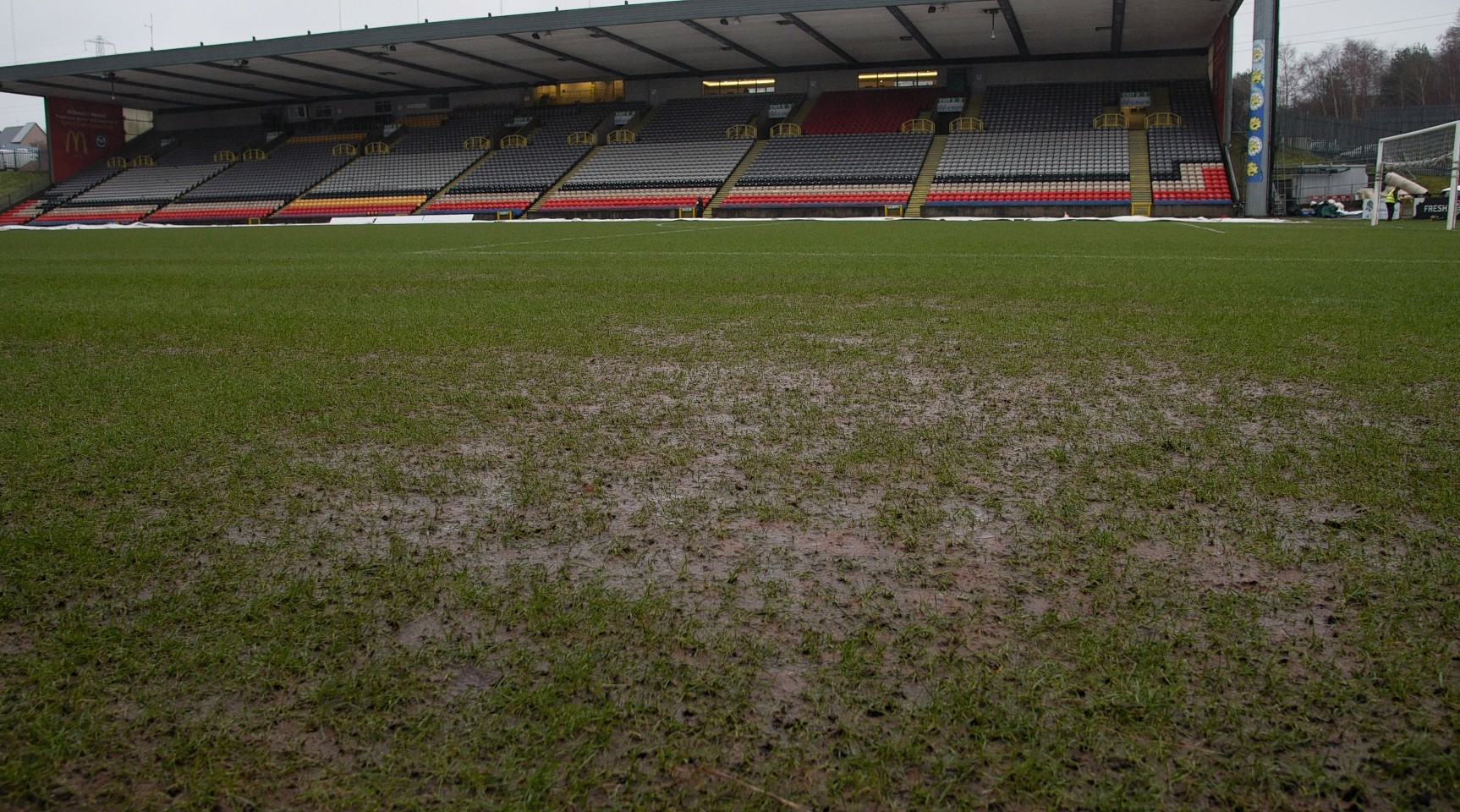 The pitch could not deal with the heavy downpours