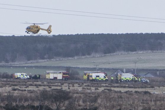 Emergency services at the scene on the A9