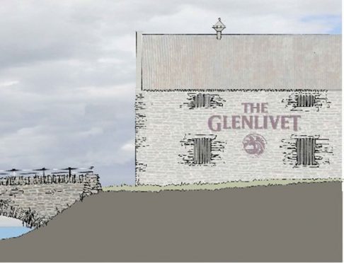 A computer generated image of the new road bridge at The Glenlivet Distillery in Speyside.