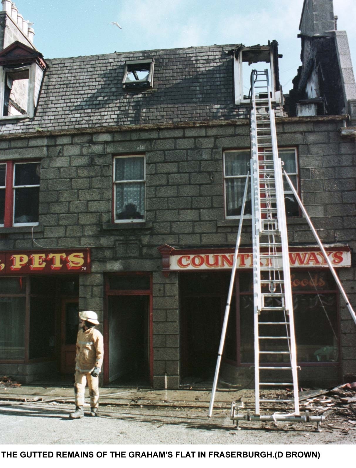 The aftermath of the fire at Gordon Graham's flat