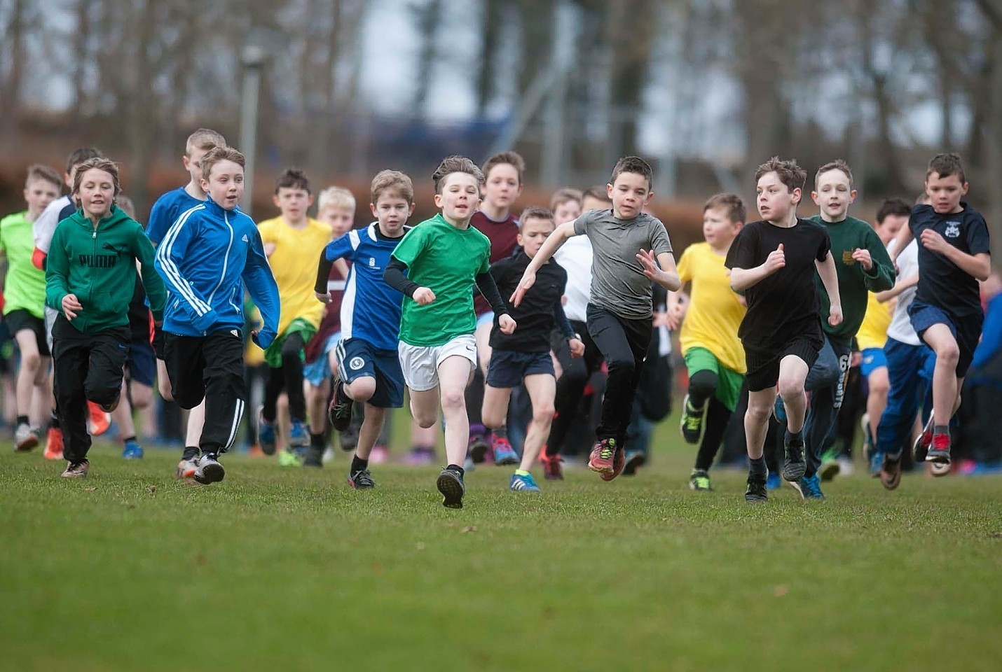 20 Moray Primary Schools are taking part in the Gordonstoun Primary Schools  Cross Country Championships at Gordonstoun school.  The event is now in its 10th.

Photo of the start of the P5 boys race