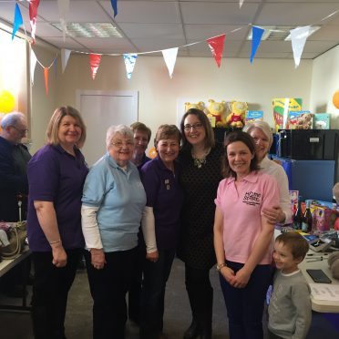 Eilidh Whiteford with retiring co-ordinator, Reena Thom, left, and other Home-Start volunteers.