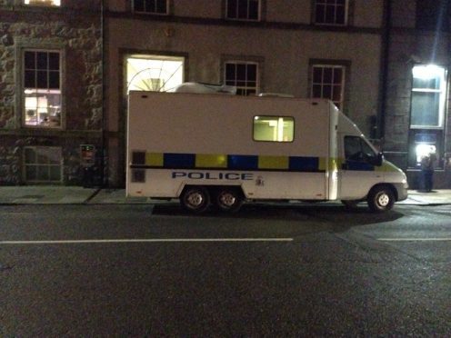 Police at the scene on Union Terrace, Aberdeen