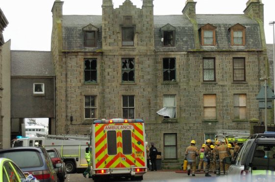 The scene of the fire at Kirk Brae, Fraserburgh