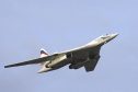 The type of Russian bomber that is being escorted away from UK airspace