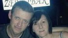 Gareth Crowe, 36, with his partner Catherine Hughes