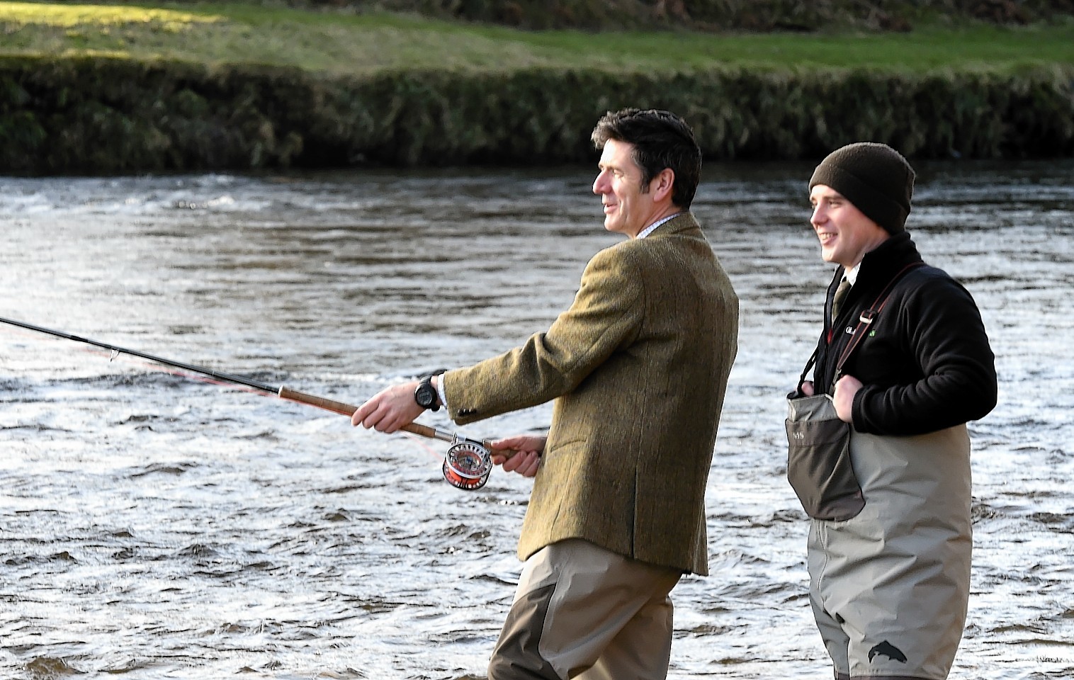 Deacon Blue drummer officially opened the salmon season on the River Dee at Banchory Lodge
