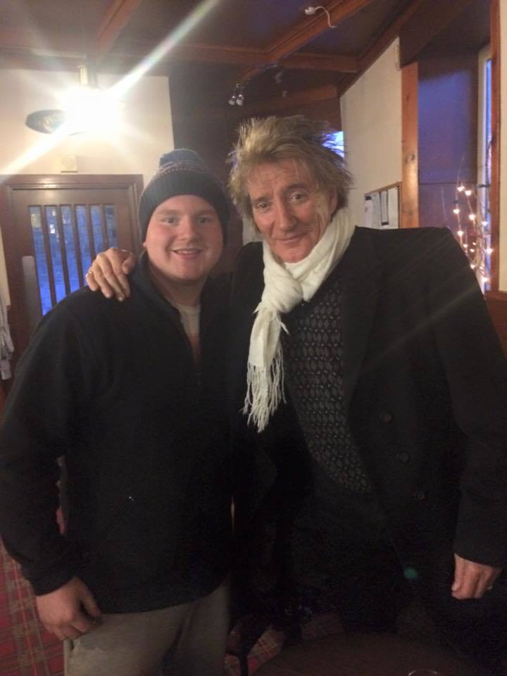 Rod Stewart pictured in the Woodend Bar before the game