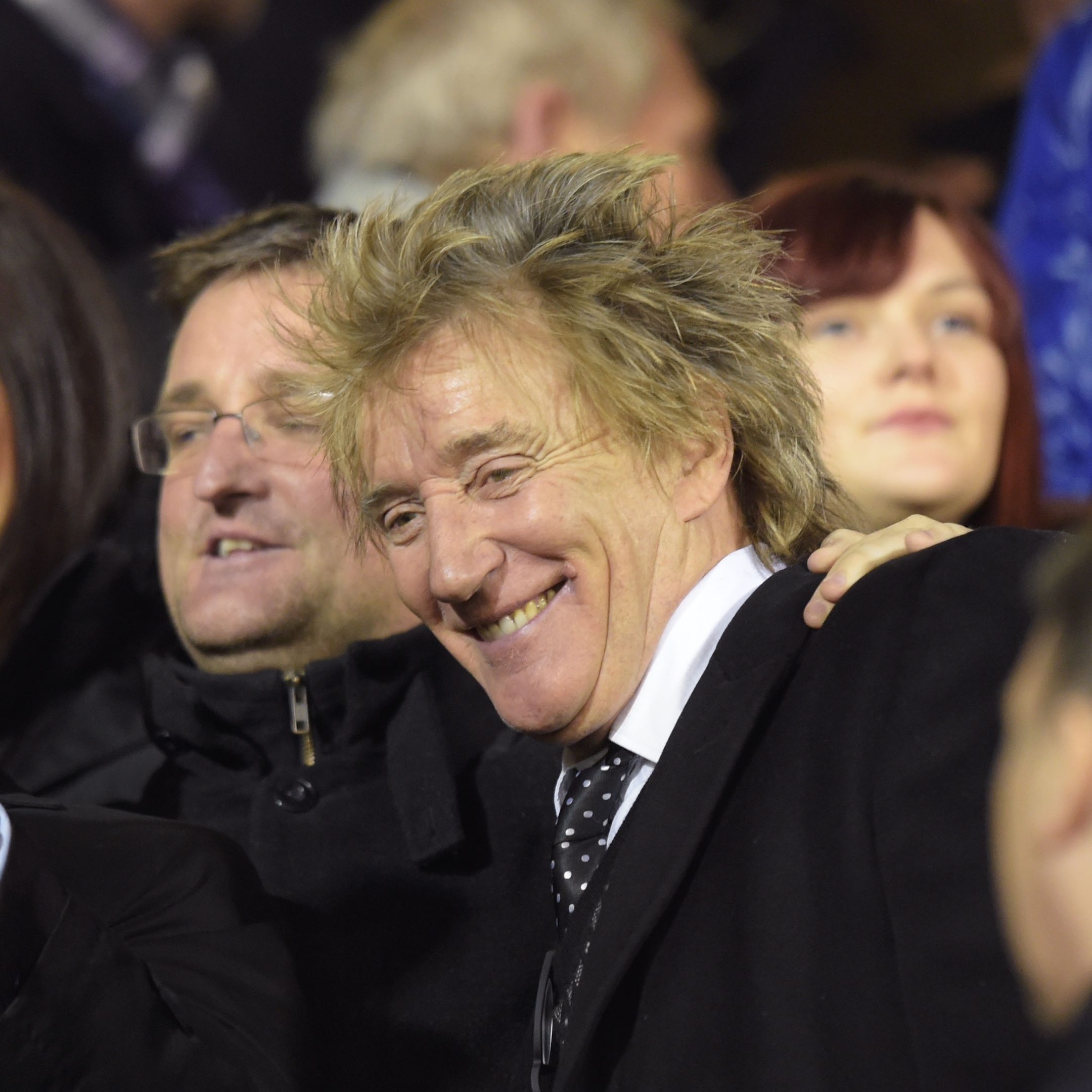 Rod Stewart at tonight's game at Pittodrie