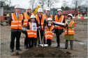 Cllr Sandy, Cllr Angela Taylor, Cllr Willie Young, Cllr Alan Donnelly, Head Teacher Anna Royle, Cllr Muriel Jaffrey
Front: Sophie Bruce and Jordan McAllister