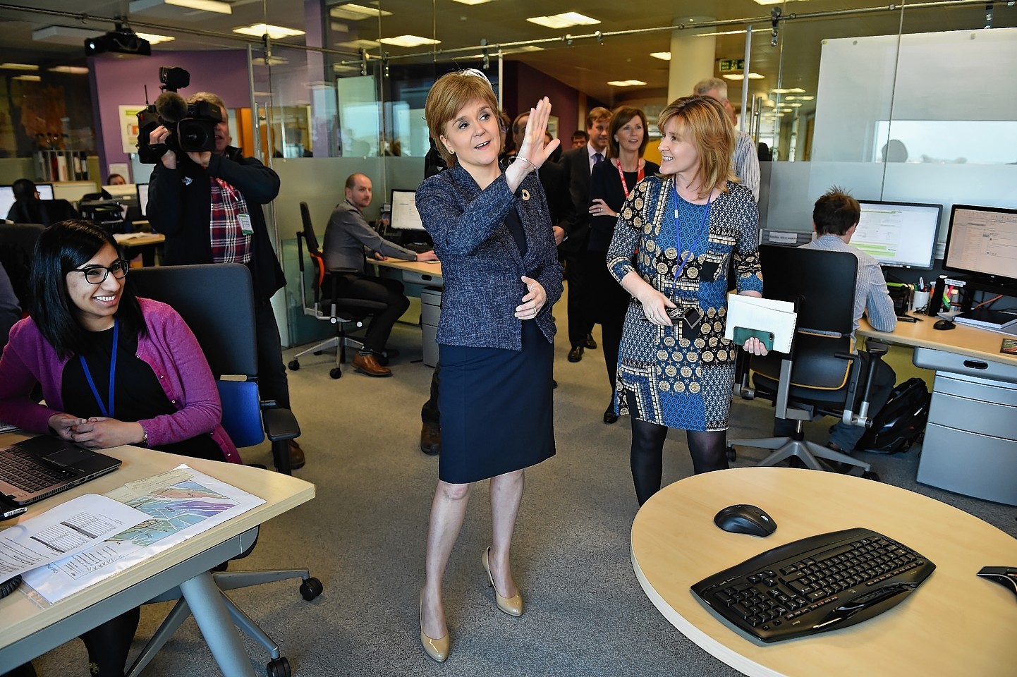 First Minister Nicola Sturgeon during a visit to BP headquarters in Aberdeen
