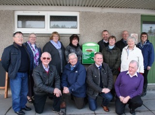 The defibrillator unveiling at Oldmeldrum Golf Club yesterday afternoon