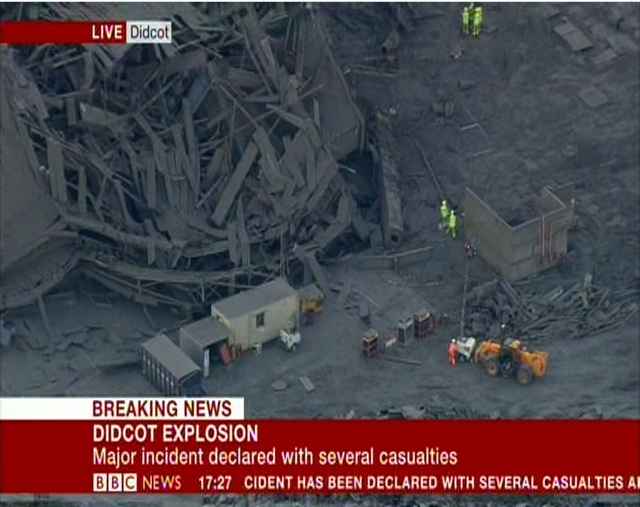 A scene of devastation at Didcot power station. Pictures: BBC