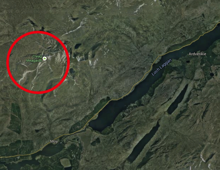 Location of the avalanche in the Highlands