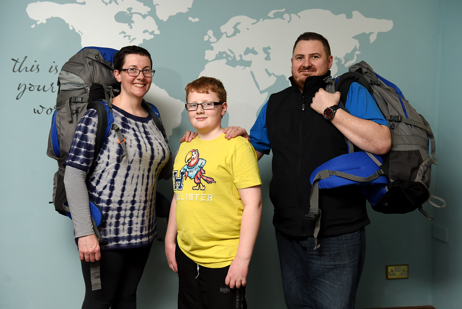 Lynne and Alex Mennie and son Connor, 12, are setting off on a once in a lifetime trip