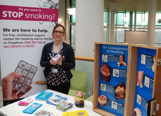 NHS Grampian Wellness Coach Rebekah Dressel has been on campus to promote the smoking cessation sessions