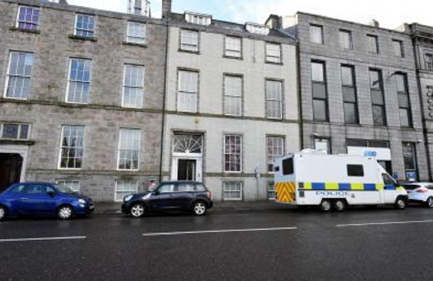 Police at the scene on Union Terrace Gardens